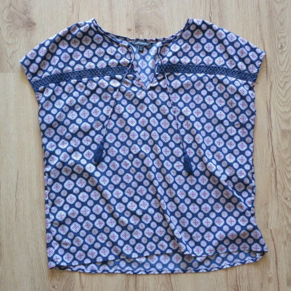Banana Republic Sleeveless Blouse Abstract Pattern Size Large